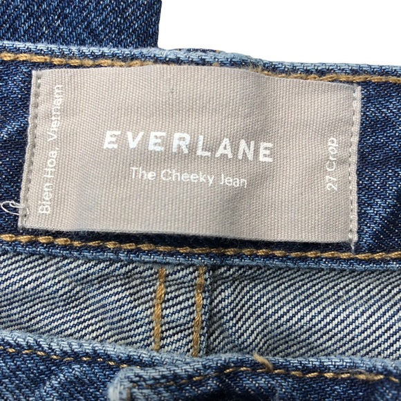 Everlane The Cheeky Jean High Rise Distressed 100% Cotton Crop Jean - Picture 11 of 16